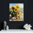 thumbnail image 5 of Nawypu  Framed Vintage Sunflower Wall Decor, Rustic Yellow Sunflower in Straw Woven Tote Bag, Beach Canvas Wall Art, Painting Artwork Prints, Modern Home Decor Ready to Hang, 5 of 5