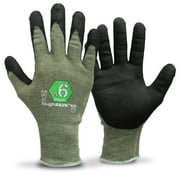 Truline ToughSkin 610 Nitrile Coated Cut Resistant Gloves, Green, Size M, Case of 144