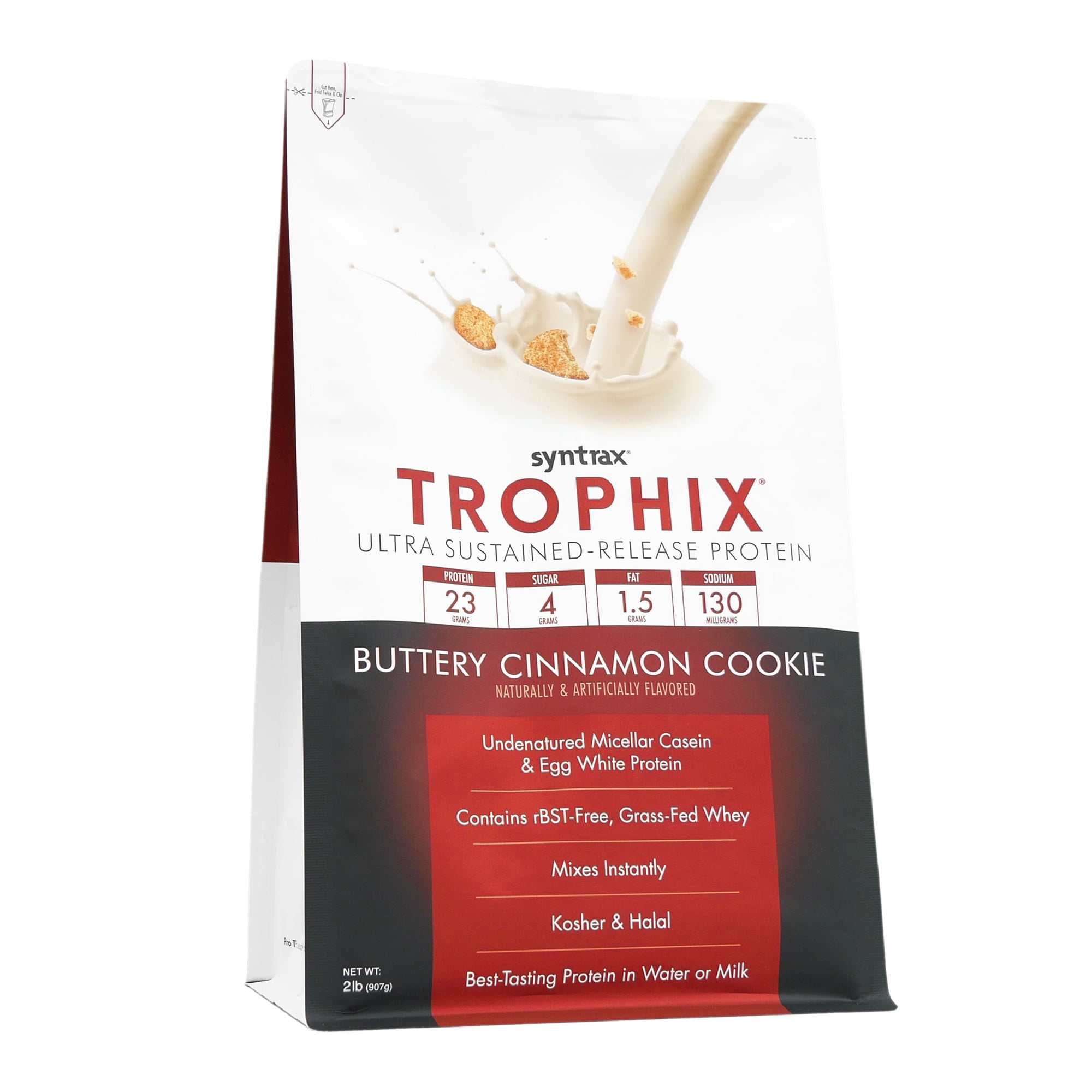 Syntrax Nutrition Trophix, Buttery Cinnamon Cookie 2 lbs. Ultra Sustained-Release Protein Powder Blend, with Real Cookie Pieces
