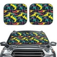 thumbnail image 2 of Naloa Colorful Sharks Print 2-Piece Windshield Sunshade,Foldable Car Front Window Sun Shades,for Most Sedans SUV Truck-Medium, 2 of 6