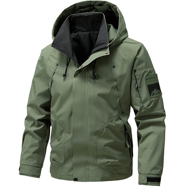 Ceisia Waterproof Windproof Men's Loose Fit Hooded Multi-Pocket Outdoor Jacket Gift