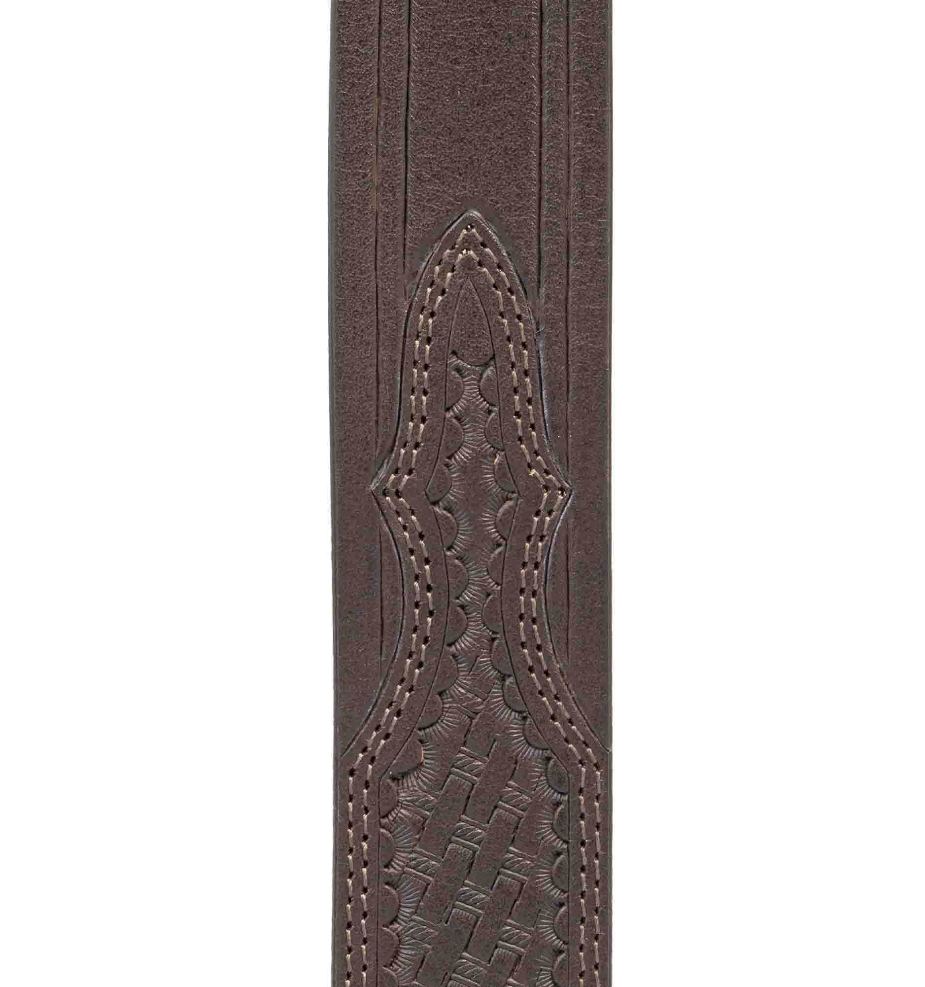 Men's Wrangler 38mm Western Emobssed Basket Weave Leather Belt