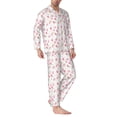 thumbnail image 2 of Picia Tulips Flowers Pattern Men’s Long-Sleeve Sleepwear Set - Soft 2-Piece Loungewear with Pockets, Comfy PJs for Relaxing Nights-Medium, 2 of 7
