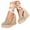Gold, variant on Strappy Wedge Sandals High Top Closed Toe Platform Wedges Shoes Casual Espadrilles Travel Dressy Slide Sandal Black 6