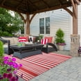 thumbnail image 2 of Modern Stripes Indoor/ Outdoor Area Rug, 3'5" x 5'5", Red, 2 of 9