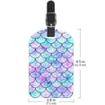 thumbnail image 6 of Square 2Pack PU Leather Pacific Mermaid Scales Cruise Luggage Tag with Privacy Cover and Name ID Tag for Travel Handbags Backpacks Luggage Tags, 6 of 6