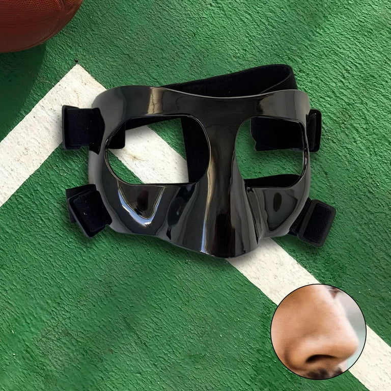 Basketball Nose Guard for Sports, Adjustable Strap Baseball Face Guard for Broken Nose, Face Nose Protective for Kids Adults Gym Exercise Half Face