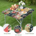 thumbnail image 4 of Pioneer Flower Floral Print Pattern Square Fitted Tablecloth with Elastic Edge,Square Table Cover,Washable Elastic Table Cover for Home Kitchen Party Decor 36"x36", 4 of 6