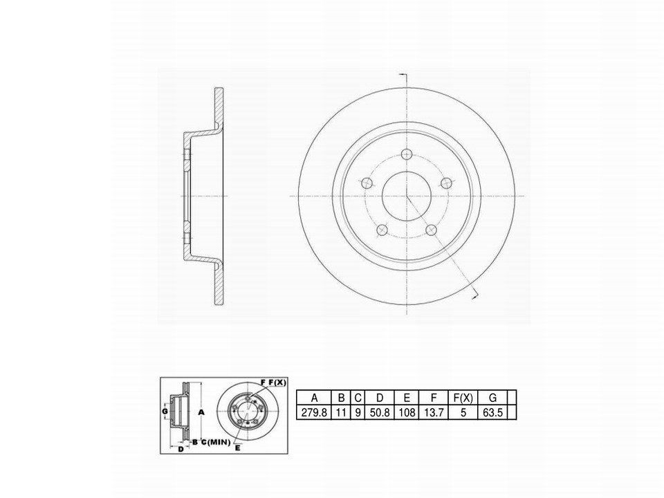 UltraHC Coated High Carbon Brake Rotor, Rear UR003747, Ford Escape 2016-2013