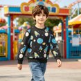 thumbnail image 5 of Spazoro Toddler Boys 100% Cotton Sweatshirts, Cute Cartoon Print Long Sleeve Shirt Fall Crew Neck Causual Pullover Tops for Sports Black Size 4-5 T, 5 of 9