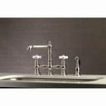 thumbnail image 2 of Kingston Brass KS7276PXBS English Country Bridge Kitchen Faucet with Brass Side Sprayer, Polished Nickel, 2 of 8