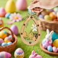 thumbnail image 4 of Easter Bunny Flocked Decoration, Wooden Easter With R Scene Decoration Lanyard Decoration, 4 of 7