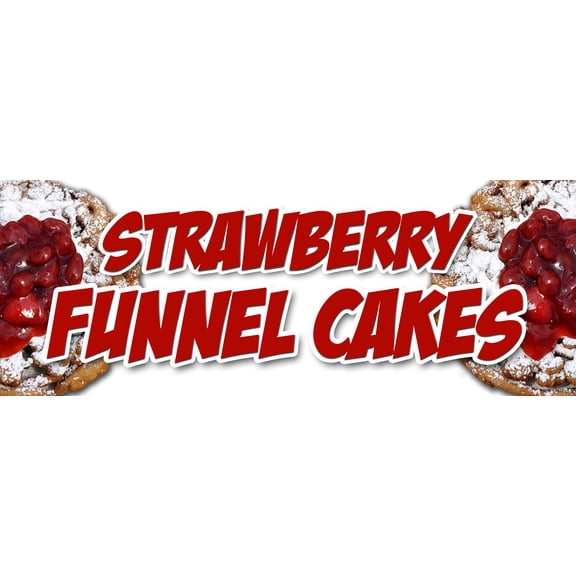 24" STRAWBERRY FUNNEL CAKES DECAL sticker bakery cake cookies pastry bread baker