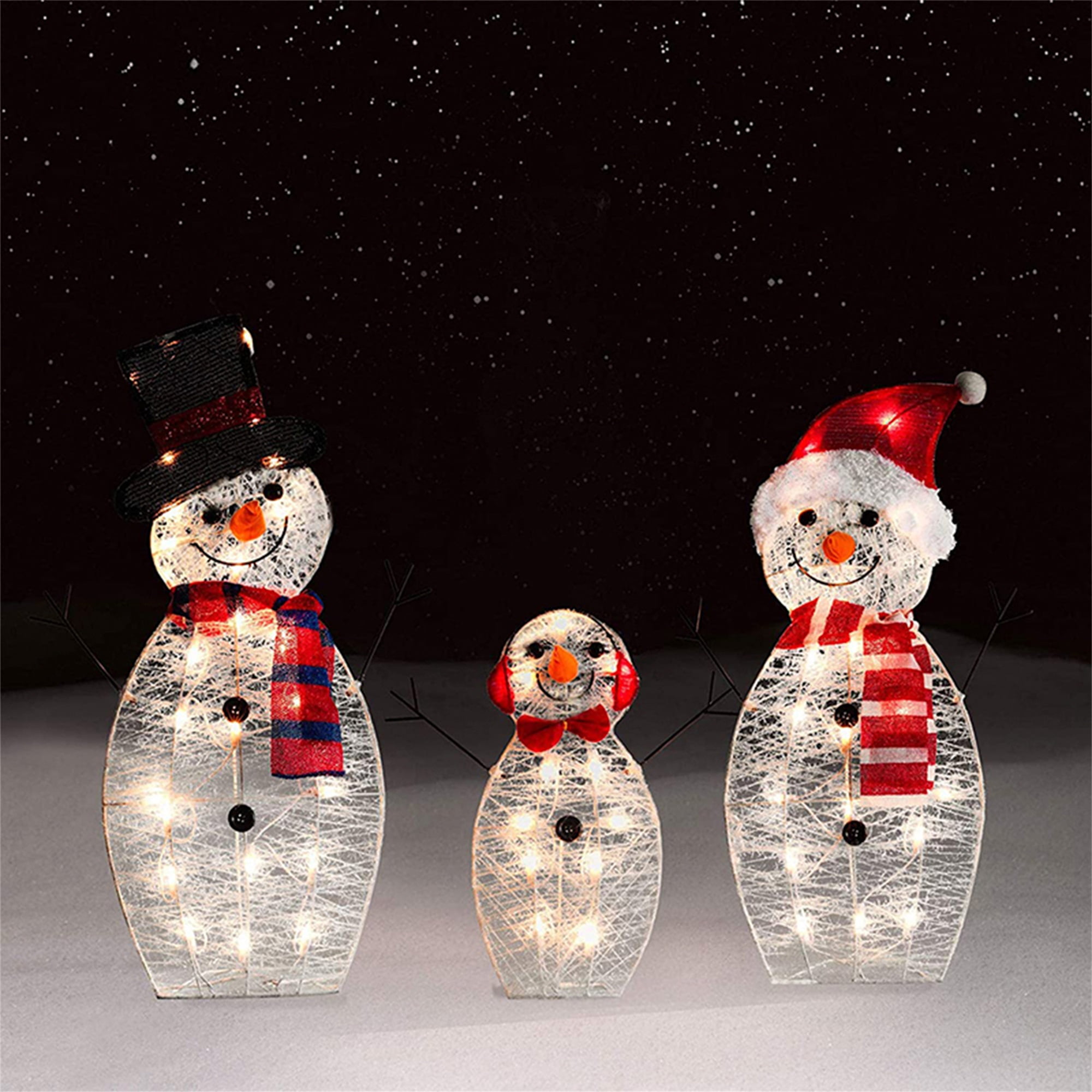  Prsildan Prsildan Christmas Lighted Decoration 20 Snowman, 25  Lights 3D Snowman with Christmas Scarf, Light up Decorations for Indoor  Outdoor Home Kitchen Yard Garden Holiday Party : Home & Kitchen