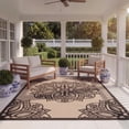 thumbnail image 3 of Safavieh Courtyard Millicent Medallion Indoor/Outdoor Area Rug, Beige/Black, 9' x 12', 3 of 11