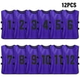 thumbnail image 1 of Tignapoo 12-Pack Adult Reversible Training Vests with Numbers 1-12 - Purple, Comfortable and Breathable Polyester for Football, Basketball, and Sports Activities, 1 of 6