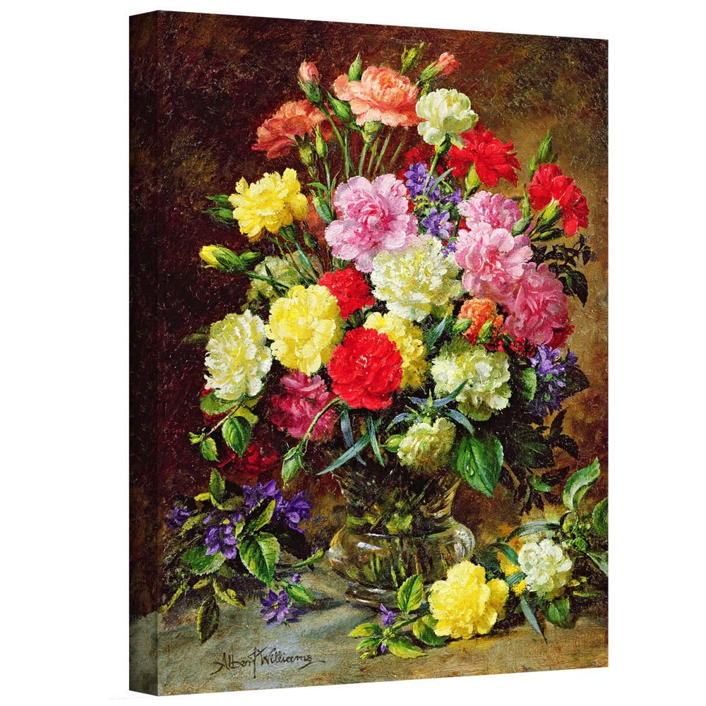 ArtWall Albert Williams "Carnations of Radiant Colors" Gallery-wrapped Canvas