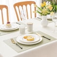 thumbnail image 6 of Romanstile Faux Leather Placemats Set of 4 Washable PU Table mats Washable Placemats Vinyl Table Mats for Kitchen Dining Table Decoration Anti-Slip Place Mats, 12" x 18", Grass Green, 6 of 8