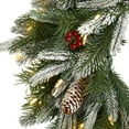 thumbnail image 5 of Nearly Natural 24in. Snowed Artificial Christmas Wreath with 50 Warm White LED Lights and Pine Cones, 5 of 5