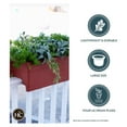thumbnail image 4 of 24 Inch Deck Railing Planter Box - Decorative Lightweight Weatherproof Plastic Plant Pot for Outdoor Balcony, Porch, Garden, Fence, Black, 4 of 4