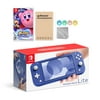 Nintendo Switch Lite Blue with Kirby Star Allies and Mytrix Accessories NS Game Disc Bundle Best Holiday Gift