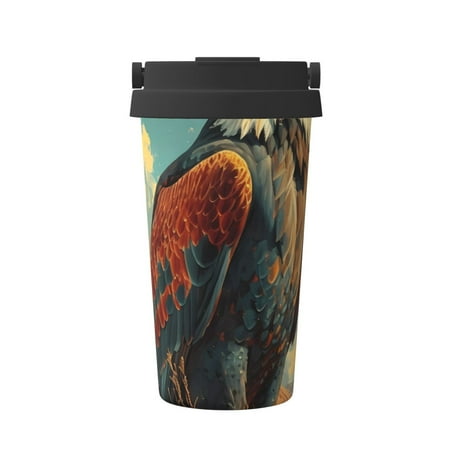 

Adobk Western Desert Cactus Bald Eagle Print Stainless Steel Coffee Mug -Vacuum Insulated Coffee Tumbler - Leakproof Travel Mugs Insulated for Hot & Cold Drinks