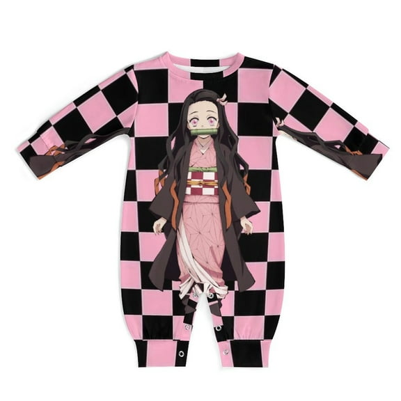 Kamado Nezuko Unisex Baby Boy Girl Rompers Long Sleeve Infant Jumpsuits Babies' Outfits Fall Winter Clothes 0-3M