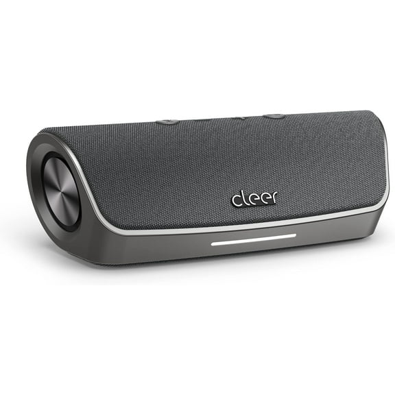 Cleer Scene Wireless Bluetooth Speaker, Stereo Wireless Pairing, Waterproof IPX7, 12Hrs Play time, Deep Bass, Built-in Mic, Powerful Portable Speakers, Alexa Enabled, for Outdoor & Party, Home, Grey