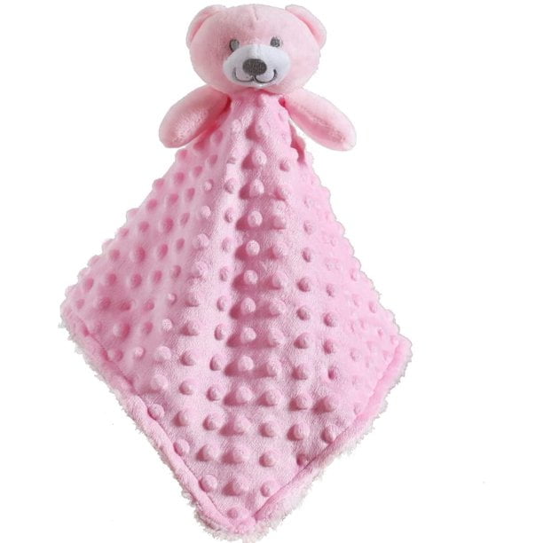 Baby Comfortable Safety Blanket Lovey Newborn Girl Minky Dot Front