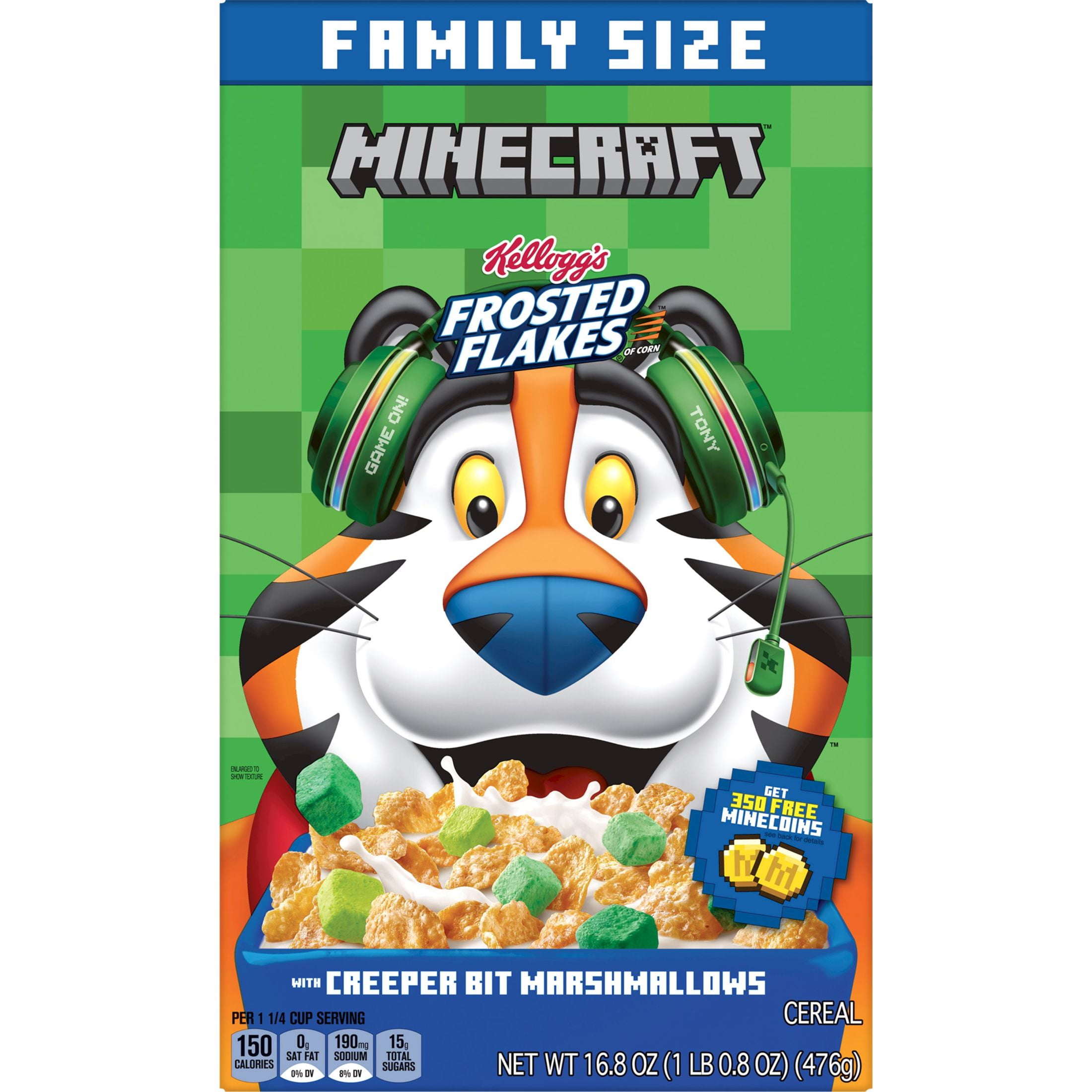 Kellogg's Frosted Flakes Original with Creeper Bit Marshmallows Cold ...