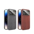 thumbnail image 3 of for iPhone 12 Pro Max Soft TPU Wooden Case, Compatible with iPhone 12 Pro Max Shockproof Protective Phone Cover Unique Classy Ultra Slim Wooden Texture Big Window Auto Focus Case, Red, 3 of 9
