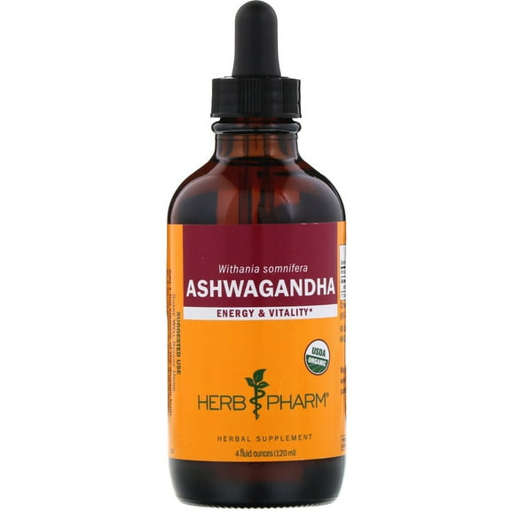 Herb Pharm - Whole Root Ashwagandha Liquid Extract for Energy & Vitality - 4 fl. oz.