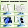 thumbnail image 4 of Adjustable Height Book Stand Reading Stand Multi Angle Desktop Book Holder Portable Reading Shelf with Expandable Panel Storage Base Clear Page Clips for Books and Tablets, 4 of 6