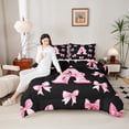 thumbnail image 4 of Castle Fairy Monogrammed Letter 2pcs Bedding Comforter Set,Kawaii Bowknot Twin Comforter Sets,Dreamy Princess Breathable Bedding Set,Breathable Cartoon Home Decor,Reversible, 4 of 8