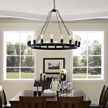 

Modway Teleport 43 Industrial Modern Pendant Chandelier in Brown