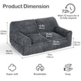 thumbnail image 6 of PamapicLife Plush Fluffy Foam Filled Bean Bag Chair, Gray, 6 of 7