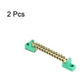 thumbnail image 3 of Terminal Ground Bar Screw Block Barrier Brass 12 Positions Green Pack of 2, 3 of 5