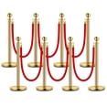 thumbnail image 1 of Montants Dorés avec Cordes en Velours Rouge de 5 Pi – Barrières Élégantes de Contrôle des Foules pour Événements VIP, Tapis Rouges, Mariages et Plus, 1 of 7