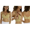 thumbnail image 3 of ToBeInStyle Women's 3 Pack Seamless Nursing Bras with Ruched Cups - Basic Assortment w/Cross Front - S/M, 3 of 7