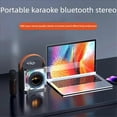 thumbnail image 3 of Portable Mini Karaoke Machine Set Bluetooth Speaker Colorful Light Surround with 2 Wireless Microphones for Kid Adults B, 3 of 4