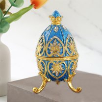 Dmlowu Hand Painted Easter Egg Style Decorative Enamel Trinket Box Unique Gifts for Family Easter Decorations
