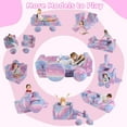 thumbnail image 6 of EAYSG Foam Modular Kids Couch Sofa, 13PCS Kids Play Couch, Glowing Toddler Couch Convertible Baby Play Couch Children Sofa for Playroom Bedroom (Rainbow), 6 of 7