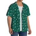 thumbnail image 2 of Honeii Christmas Snowflakes for Men's Short-Sleeved Button-Up Collared Shirt Featuring A Pocket, Perfect for Beach Vacations, And Travel Adventures.-Small, 2 of 5
