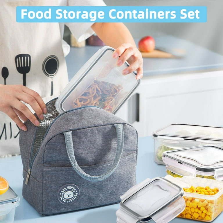 24 Pieces Large Food Storage Containers, Plastic Food Container Set with  Lid for Kitchen Storage Stackable & Nested Airtight Lunch Box for Cereal