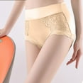 thumbnail image 6 of Cotton Underwear for Women Soft Women's Solid Color Lace Court Style Cotton Crotch Mid Waist Plus Size Flat Angle Underwear Beige L, 6 of 6
