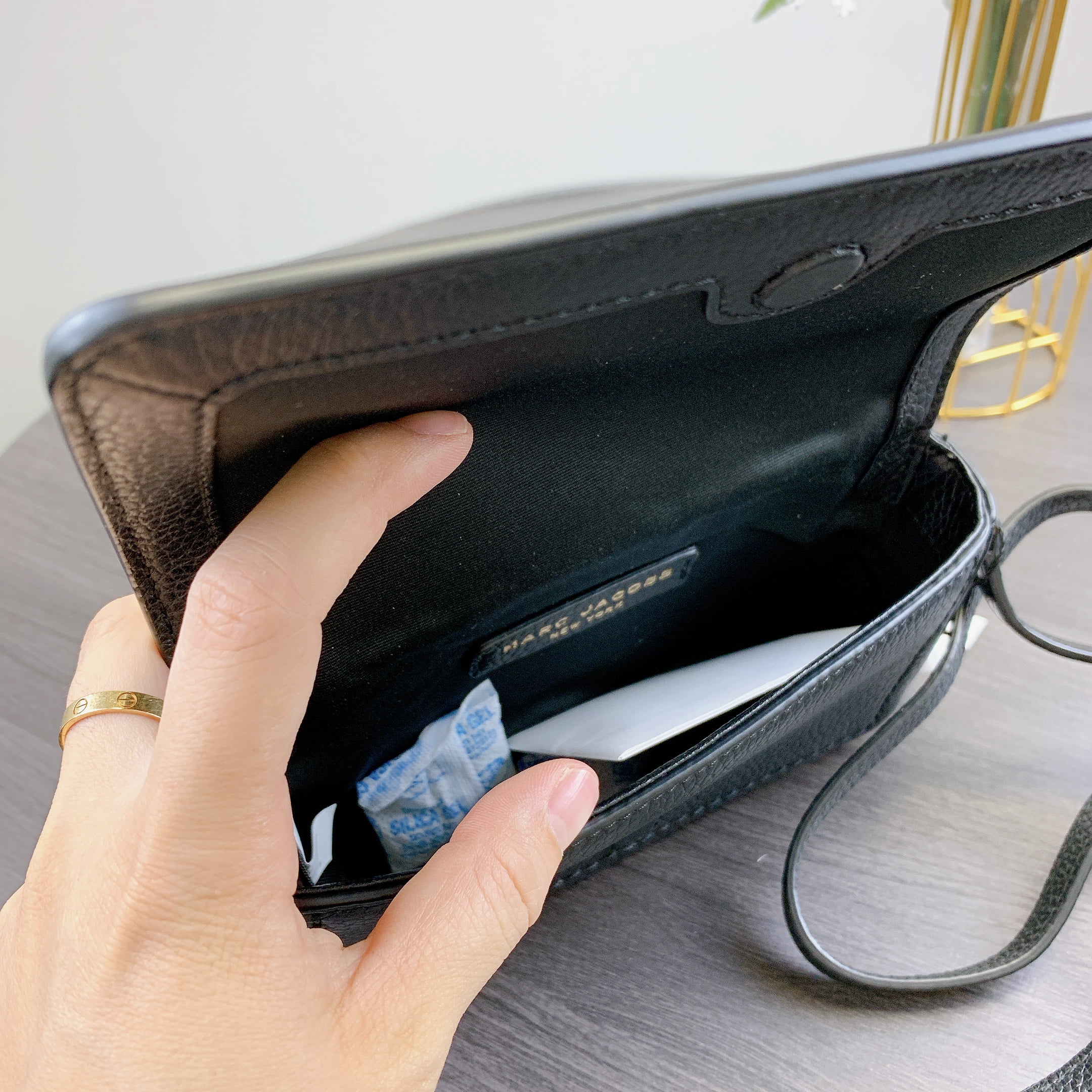 Marc Jacobs H107L01FA21 Mini Leather Crossbody Bag IN BLACK