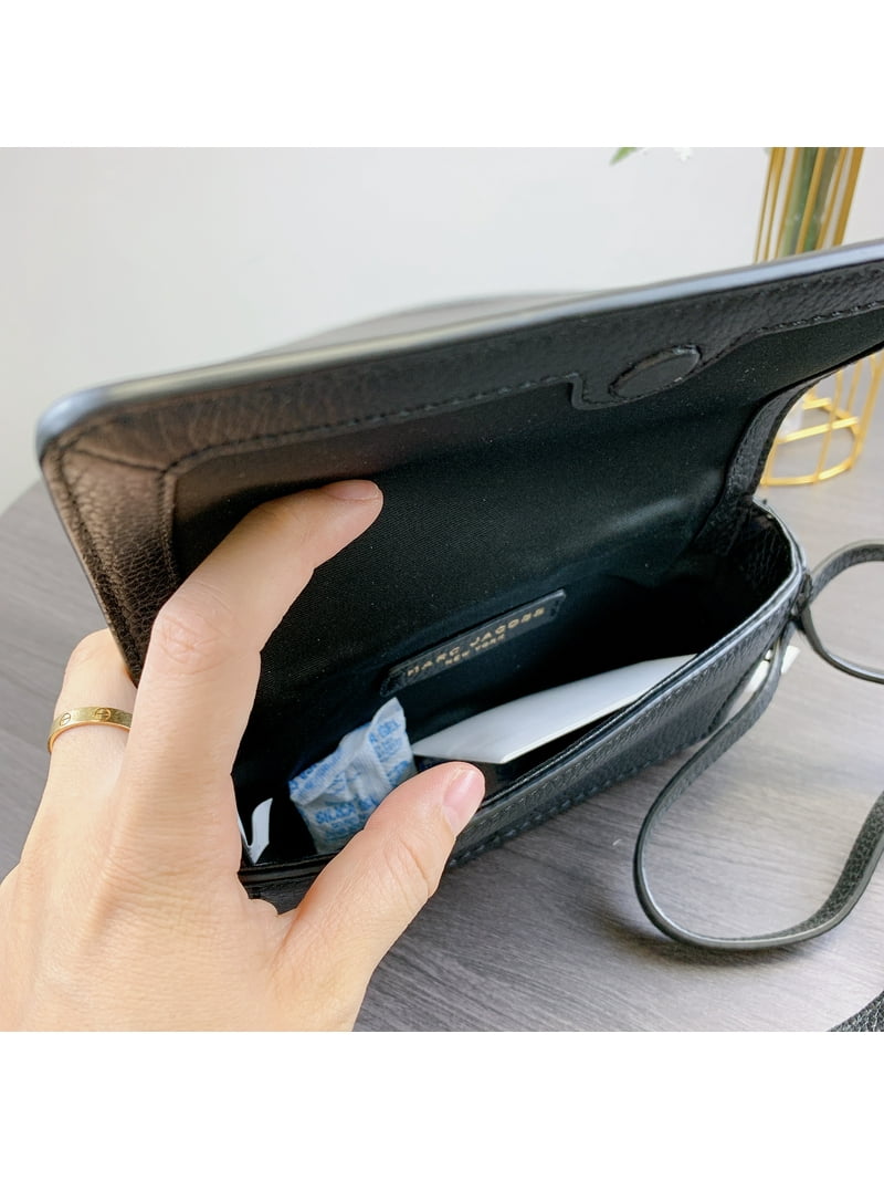 Marc Jacobs H107L01FA21 Mini Leather Crossbody Bag IN BLACK