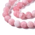 thumbnail image 4 of Natural White Jade Bead Strands Dyed Frosted Round Pink 8~9mm Hole: 1mm about 46~48pcs/strand 14.9 inch, 4 of 4