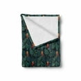 thumbnail image 2 of Vintage Palm Soft Flannel Fleece Throw Blanket, Dark Tones Pattern of Guzmania Flowers and Leaves Pattern, Cozy Plush for Indoor and Outdoor Use, 50" x 70", Dark Green Multicolor, by Ambesonne, 2 of 6