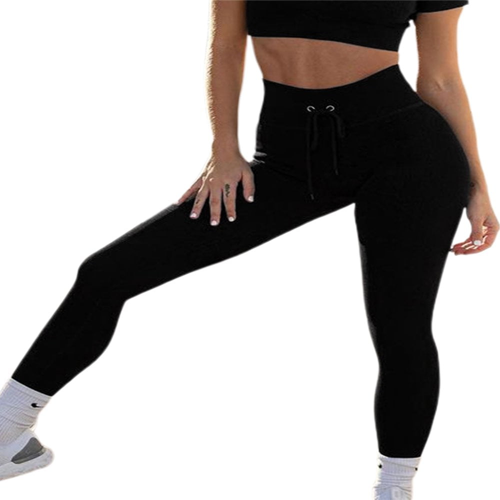 Butt Lifting Anti Cellulite Leggings for Women High Waisted Yoga Pants Workout Tummy Control Sport Tights Black L Walmart